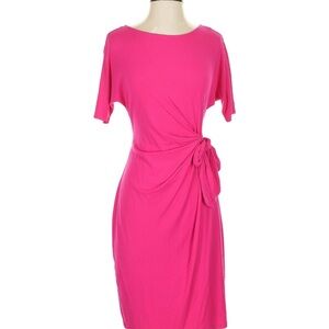 Ann Taylor Barbie Pink faux wrap Dress, petite medium